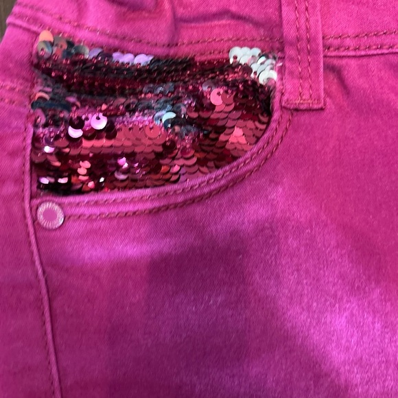 Members Mark Kids Fuchsia Knit Denim Jeans-size 10/12 - Picture 3 of 5